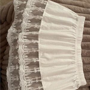 White Lace Trim Skirt
